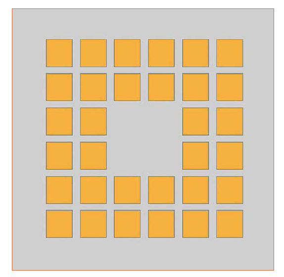 Oslnenie – schéma LED panelu Oslnenie – schéma LED panelu