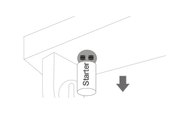3. krok – odpojte startér (elektronický předřadník) 3. krok – odpojte startér (elektronický předřadník)