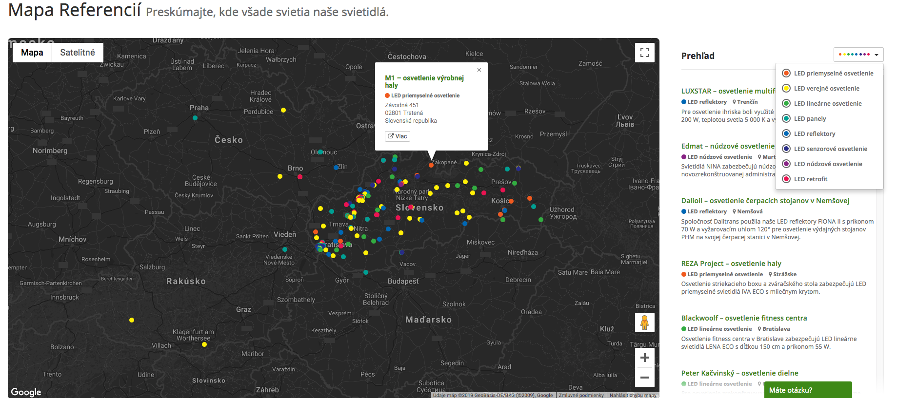 Mapa s referenciami Mapa s referenciami