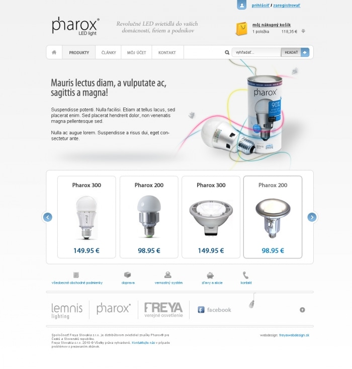 An example of eshop.pharox.sk design in 2011-2013 An example of eshop.pharox.sk design in 2011-2013